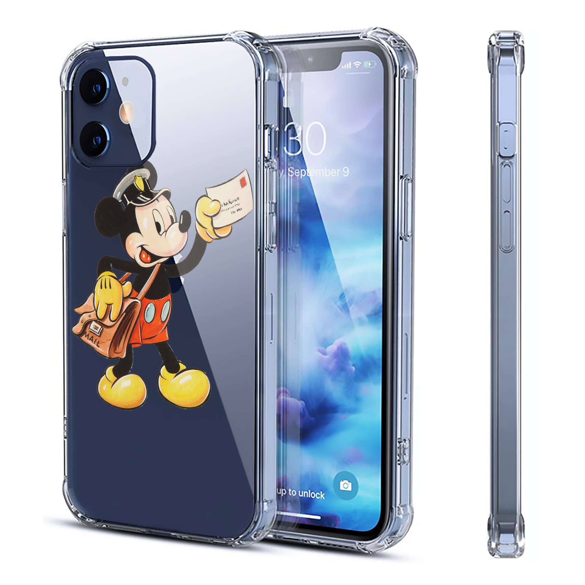 （画像用） ミッキーマウス Mickey Mouse 【iPhone 12シリーズ対応】透明スマホケース（クリアソフトケース）
